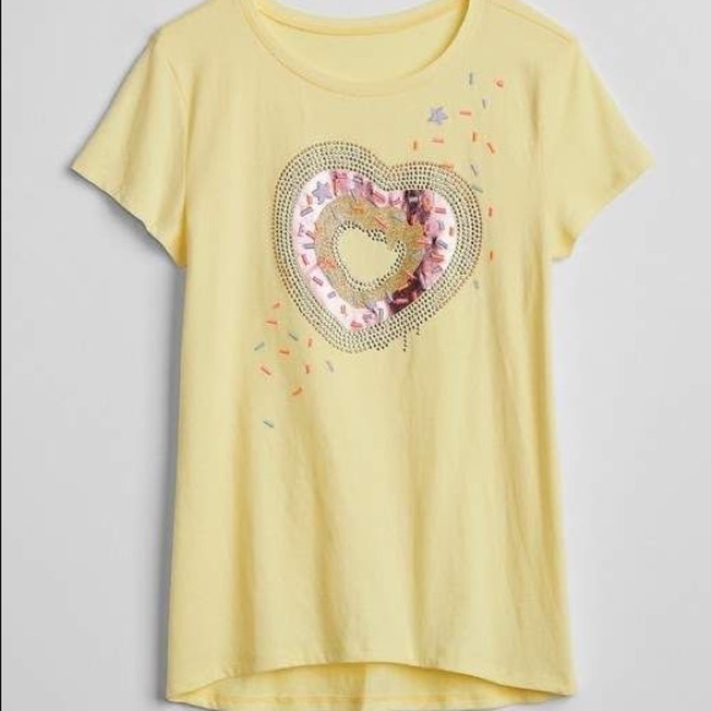 Gap Kids Yellow Doughnut Logo T-shirt Sz 10✨